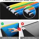 File Organizer Boxes with Lid, Linen Hanging File Storage Boxes with Handle, Collapsible Document Filling Boxes for Letter/Legal Folder, Portable File Box for Office/Decor/Home (2 Pack, Black)