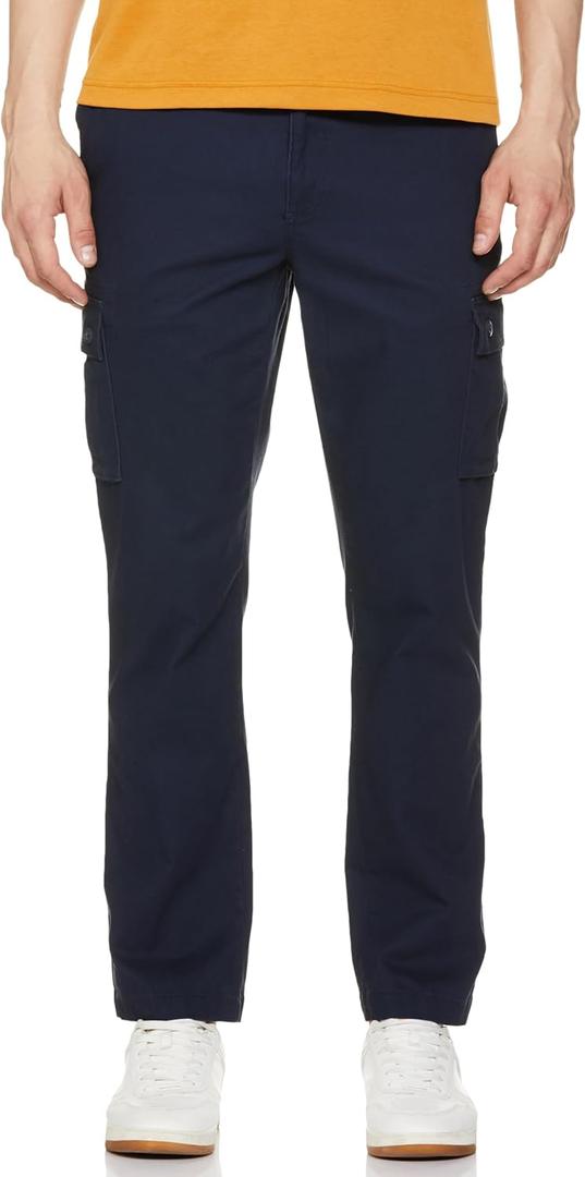 Amazon Essentials Mens Straight-Fit Stretch Cargo Pant (50W x 30L, Navy)