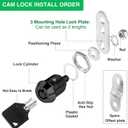 10 Pack Tool Box Lock with Keys, 5/8" RV Storage Lock Keyed Alike, Cabinet Lock Cam Locks for Toolbox Lock Replacement Mailbox RV Compartment Locks with Manual (Black -10 Pack, 5/8 Inch)