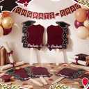Gilprop 24 Pcs Graduation Cutout Face Fans with Handle Double Sided Personalized Grad Party Supplies Class of 2026 Grad Photo Props Blank DIY Photo Frame Graduation Party Souvenirs, Brown, Classic