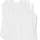 Amazon Essentials Women's Slim-Fit Knit V-Neck Layering Cami, Pack of 4 (XX-Large, White)