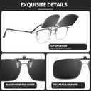 FIMILU Clips on Sunglasses Over Prescription Glasses for Men WomenPolarized Reduce Glare UV400 protection Metal Frame