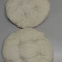 Sunlit Bar Stool Covers - Set of 2 Round Bar Stool Seat Covers, Soft and Cushioned Bar Chair Covers, Easy to Install and Wash, Cover Only, 14 Inch Diameter, Beige (14" x 14" x 3" (Pack of 2))