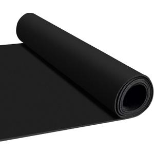 1/4in Thick Tough Rubber Flooring Roll,Heavy Duty Fitness Equipment Rubber Mat,EPDM Home Gym Rubber Flooring,Flexible&Durable,10'4',Solid Black