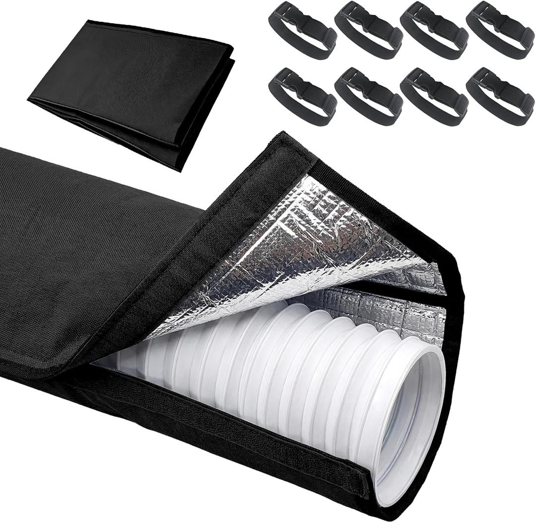 Portable AC Hose Insulation Sleeve, Portable Air Conditioner Hose Cover Wrap,Fits for 5" & 5.9" Diameter Exhaust Hose,Insulated Hoses Duct Vent Cover, Easy to Install with 8 Adjustable Straps
