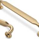 30 Pack 5 Inch Cabinet Pulls Champagne Bronze Kitchen Cabinet Handles Zinc Alloy Drawer Pulls Solid Cabinet Hardware (5'' Hole Center(128mm))