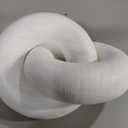 Table Decor Handcrafted Wooden Knot Sculpture Decor  Modern Nordic Style Decorative Accent for Home, Office, Shelf, and Console Table  Pure White Finish, 7"x4.7"