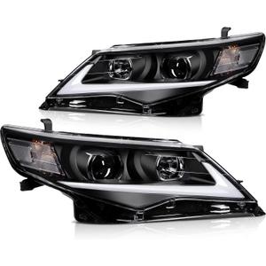 ECCPP Headlights for 2012-2014 for Toyota Camry Pair Headlight Assembly Black Housing Clear Reflector 8115006800 (Bulbs Not Included)