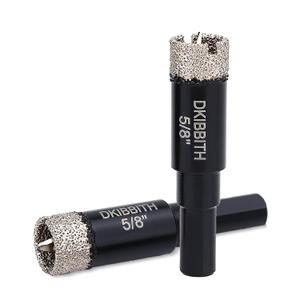 DKIBBITH 5/8" Diamond Hole-Saw Bits with Pilot Drill Bit - 2 Pack 5/8" Diamond Tipped Tile Hole Saws with Guiding Bit for Porcelain Tile Ceramic Pottery Granite Stone Glass Bottles 16mm.