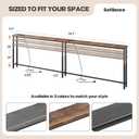 78.7 Narrow Console Table with 26"34" Height Adjustable, Behind Couch Table Skinny with 2 Power Outlets and USB Ports, Long Sofa Tables for Living Room and Small Spaces, Rustic Brown