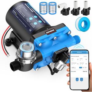 Kohree Smart RV Water Pump 12V DC, 5.5 GPM Variable Speed Constant Water Pressure Pump with Bluetooth APP Control & Real-time Display, 4-Chamber Diaphragm Pump with Run-Dry Protection for RV, Marine