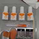 Modelones Dip Powder Nail Kit, 4 Colors Spring Summer Nude Pink Glitter Dipping Starter Set with Liquid and Complete Accessories for French Nails Art Salon DIY at Home Manicure (A1-Brown Pink)