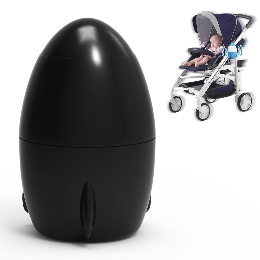 Portable Stroller Rocker, Baby Vibrating Soother with 5 Speed Settings and 40-Minute Timer - Fits Pushchairs & Prams and Strollers (Black)