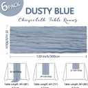 6 Pack Dusty Blue Cheesecloth Table Runner 10Ft Spring Gauze Cheese Cloth Table Runner 35x120 Inch Boho Sheer Rustic Fabric for Holiday Party Decor Baby Shower Wedding Home Decorations