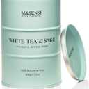 M&SENSE White Tea Sage Scented Candles Large, Natural Soy Candles 21.2oz 120 Hour Slow Burning,Aromatherapy Candle for Stress Relief Meditation Relaxing