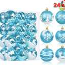 Joiedomi 24 Pcs Baby Blue Christmas Ornaments, 2.3' Shatterproof Decorative Hanging Ball Ornaments for Christmas Tree Decor