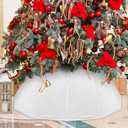 Velvet Folable Christmas Tree Collar - White Velvet Tree Skirt for Artificial Trees