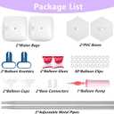 2 Sets Balloon Column Stand Kit, Balloon Stand, Balloon Arch Stand, 7 Feet Height Adjustable Balloon Tower Pillar with Reusable Metal Telescopic Design for Party Decoration