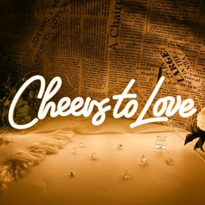 SYLHOME Cheers To Love Led Neon Light Sign Wedding Bridal Shower Wall Sign Decor Bedroom Valentine Day Birthday Party Banner USB 15.75" X 5.19"