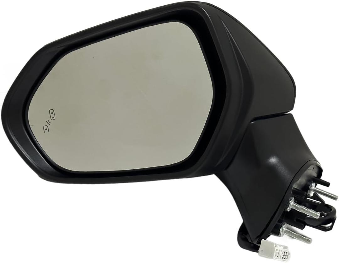 Driver Side Mirror Compatible with 2018-2024 Toyota Camry Powered Adjustment, Heated, Turn Signal, Blind Spot Detection, Manual Folding, Black - OEM TO1320368