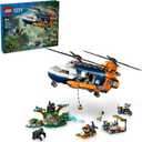 LEGO City Jungle Explorer Helicopter Toy at Base Camp - Kids Toy Adventure Building Set for Boys & Girls, Ages 8+ - with 5 Minifigures & Gorilla Figures - Gift Ideas for Birthdays - 60437