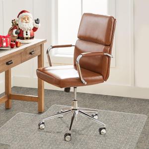Office Chair Mat Carpet Protector: 36" x 48" Plastic Heavy Duty Computer Desk Mats with Lip for Low Flat and No Pile Carpeted Floor - Clear Rug Pad for Rolling Chairs Work Home Gaming Convex Shape