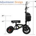 All Terrain Foldable Knee Scooter Walker - Economical Knee Walker for Foot Injuries, Compact Crutches Alternative - Black