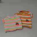 XGDMEIL 2 Pack Cute Striped Small Dog T Shirts Soft Cotton Girl Dog Clothes Breathable Pet Puppy Cats Vest Spring Summer Pet OutfitsPink+Orange,Medium