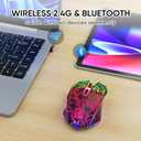 MELOGAGA Bluetooth Wireless Gaming Mouse, 2.4G Cordless RGB Rechargeable PC Game Mouse, Black