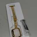 Slim Watch Band Compatible with Apple Watch 41mm 45mm 42mm 44mm 40mm 38mm Metal Stainless Steel Watchband Suitable for iWatch 10/9/8/7/6/5/4/3/2/1/SE Series Women Luxury Strap (Gold)