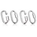 516inch Quick Links Chain Connector - Stainless Steel D Shape Locking Carabiner for Hammock, Swing, Sail, Pet, Boating, Camping, Indoor Outdoor Use, 4 Packs (M8)