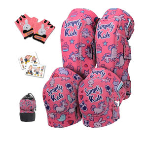 Soft-Style Kids Knee and Elbow Pads with Bike Gloves, Flexible Impact-Resistant Gear for Ages 2-11, Designed for Balance Bikes, Roller-Skating, and Skateboarding Small