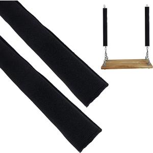 2 Pcs Swing Chain Cover, Chain Covers for Swings, Swing Handle Grip Sleeve Swing Fence Chains for Playground Swing Sets, Gardens, Patios, Porches, Backyards, and Outdoor Locations (Black)
