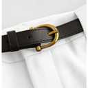 MakeMeChic Women's Work Pants Straight Leg Zip Fly Belted Business Casual Trousers Teacher Pants White Large