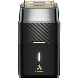 Andis 563616 Pro Foil Plus II Cordless Shaver, Gold Titanium Foils, Lithium Ion Battery, Includes USB-C Charging Stand, Black