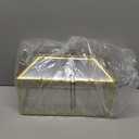 Glass Wedding Card Box with Slot, 12.5'' Large Clear Card Box Gold Brass Gift Card Storage Box with Lock Perfect for Wedding Receptions, Baby Shower, Birthday Party, Bridal Shower