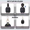 2 x Leather Keys Sleeve for Broken Car Key Loop Replacement - Cute Keychain Cover - Protector, Holder for Men & Women (Extra Large-black01)