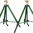 2-Pack Orbit 58308Z Brass Impact Sprinkler on Tripod Base - Heavy-Duty Brass Sprinklers on Tripod.