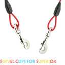 Petest 30ft Tie-Out Cable with Crimp Cover for Heavy Dogs Up to 125 Pounds Black & Red
