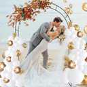 Adorox 7.8ft Garden Arch Trellis for Climbing Plants, Metal Arch Frame, Pumpkin Archway Outdoor Garden Arbors and Arches for Halloween Christmas Birthday Party Baby Shower Decoration(Black)