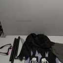 Kids Grim Reaper Costume with Glowing Red Eyes, Faceless Hood, Detachable Scythe, Long-Finger Gloves, Chain & Glasses Small