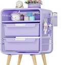 Kids Nightstand,Girls Bedside Table,Night Side Table,Kids Night Stand,End Tables Bedroom,Purple Cute Nightstand with Storage Drawer for Girls