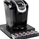 Mind Reader Single Serve Coffee Pod Drawer, 36 Pod Capacity, Countertop Organizer, Metal, 12.75" L x 13" W x 3" H, Black