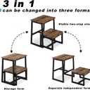 Step Stool for Adults,Holds up to 500Lb,3 in1 Heavy Duty Sturdy Two StepStools for Kichen/Bathroom/High beds, Wooden&Metal Frame, Non-Slip Pads