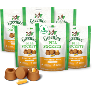 6ps Greenies Pill Pockets Chicken Flavour Dog Treats, EXP: 18 May 2026