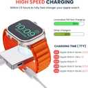 5W Fast Charger for Apple Watch, Portable Magnetic Wireless Travel Charging Dock with Keychain for Apple Watch 10 9 8 7 6 5 SE 4 3 Ultra 1 2, Connect to USB C or iPhone Power Cable. Starlight