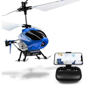Cheerwing U12S Mini RC Helicopter with Camera Remote Control Helicopter for Kids and Adults (Blue)
