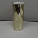 WGVI Hurricane Candle Holder Sleeve, W: 4", Ht: 12", Gold Speckled Glass Cylinder Open Both Ends, Chimney Tube Shade, 1 Piece