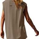 Nirovien Womens 2 Piece Lounge Set Two Piece Matching Set Workout Short Sets Tunic Tops High Waist Shorts (Brown, M)