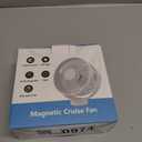 Magnetic Cruise Fan with 8000mAh Rechargeable Battery, LED Light, Timer&Power Output, Magnetically Sticks on Cabin Ceilings and Walls, Ship Approved Cabin Air Circulator